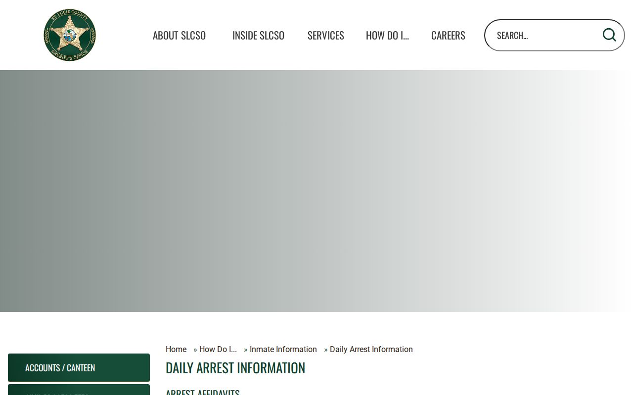 St. Lucie County daily arrest information and arrest affidavit page