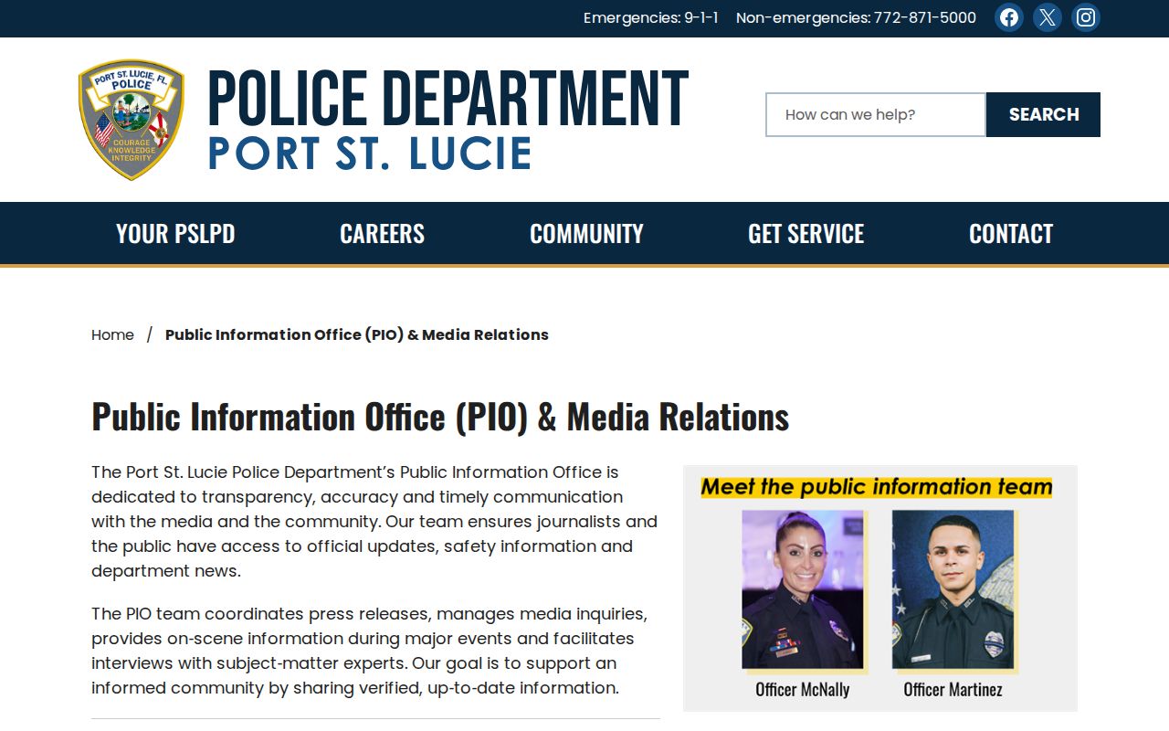 Port St. Lucie Police Department media records source for recent arrests in St. Lucie County